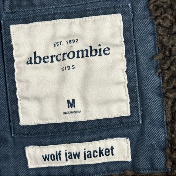 Abercrombie Fitch Vintage Y2K Full Zip Sherpa Lined Hoodie Jacket Blue Size M - Picture 6 of 7